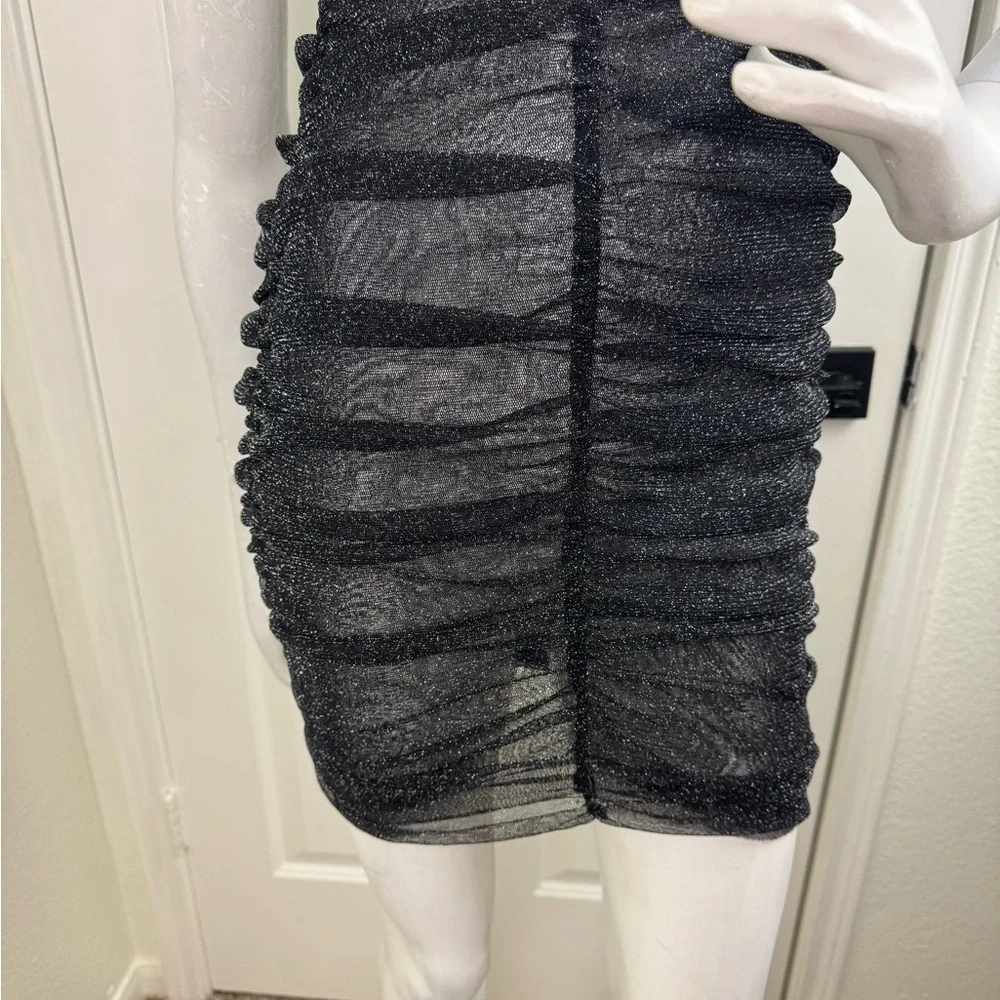 ALLSAINTS Tia Metallic Dress Gunmetal Sleeveless SIZE 4. A38
